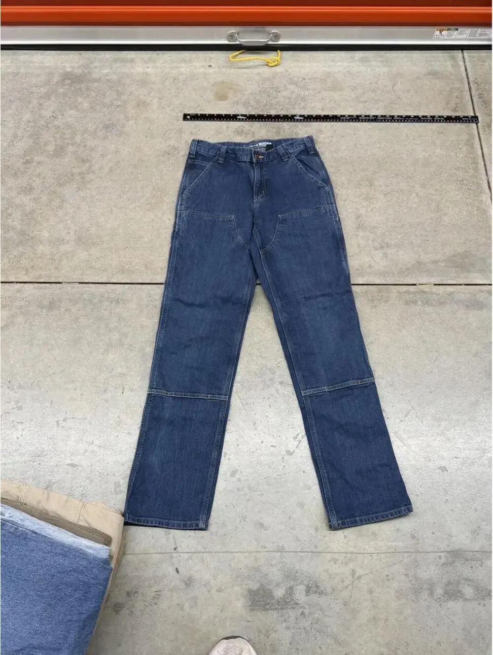 vintage carhartt blue double knee relaxed baggy fit jeans size 30 x 34